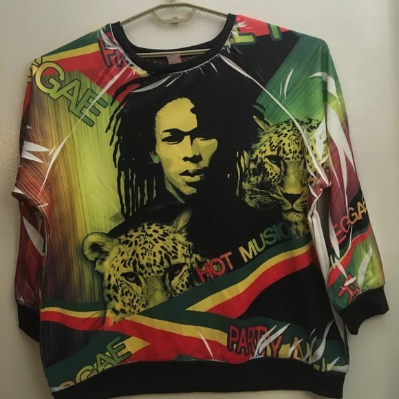 Blush Hot Music Reggae Party All Over Print Long Sleeve Shirt Made In The USA 3X - Picture 1 of 5